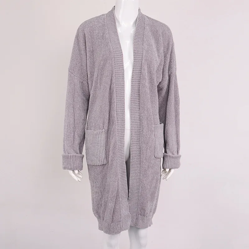 Justchicc 2019 осень-зима вязаный кардиган свитер пальто для женщин свободный длинный