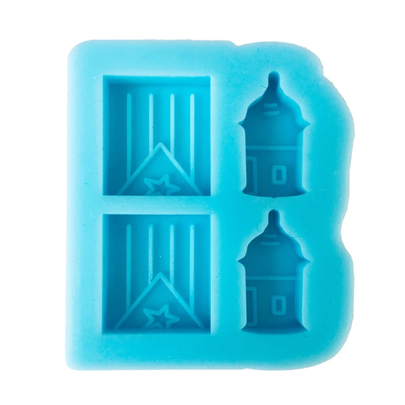 

DIY Flag Frog Round Stud Earrings Silicone Mold Mini Castle Earrings Studs Resin Casting Mold Craft Jewelry Making Tools X4YA