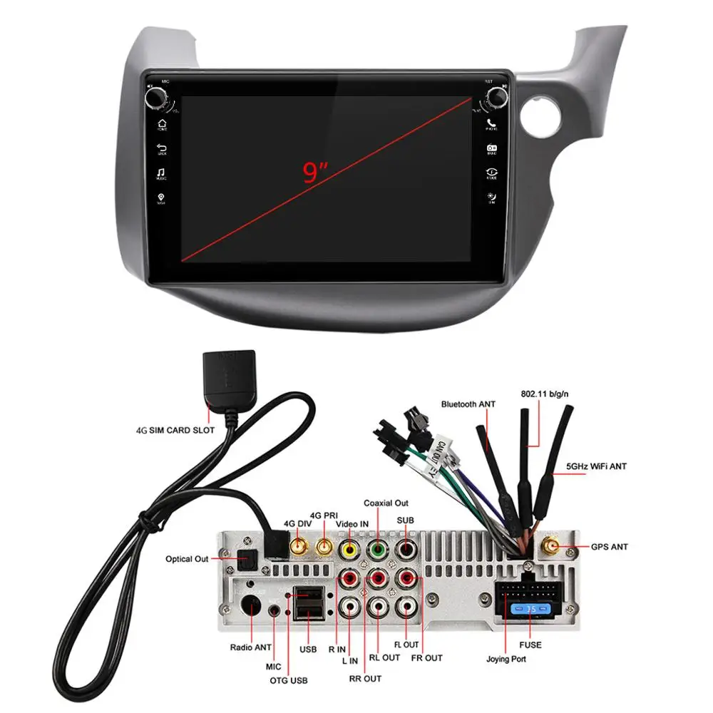 

Radio Pantalla 1 Din Android 10 Car Radio 4GB 64GB 1280*720 Central Multimedia Carplay For Honda Fit Jazz 2008 2013 Right Drive