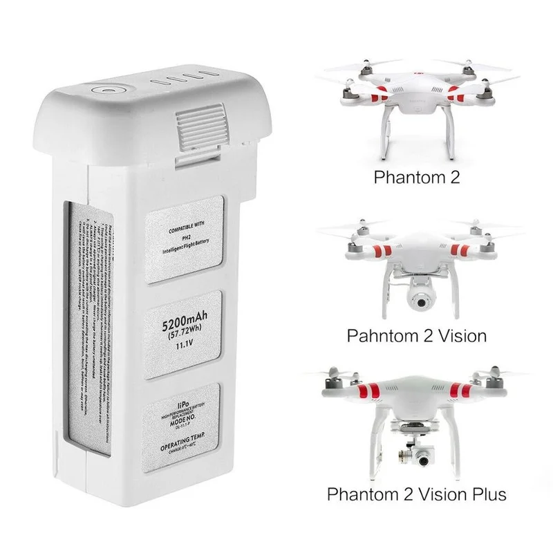 High Quality 11.1V 5400mah Lipo Drone Battery for DJI Phantom 2 Quadcopter Battery 5200mah 57.72Wh Spare Battery Drone Parts