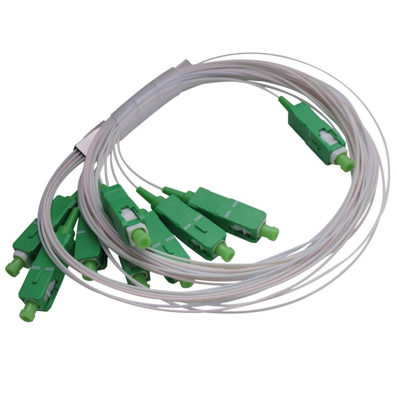 

10Pcs/Lot 0.9Mm Tube Fiber Optic PLC Splitter 1X8 SC/APC Mini Blockless 1 X 8 SC APC Connector