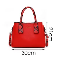 Fashion Women Handbags Print PU Leather Totes Bag Top-handle Embroidery Crossbody Bag Shoulder Bag Lady Simple Style Hand Bags