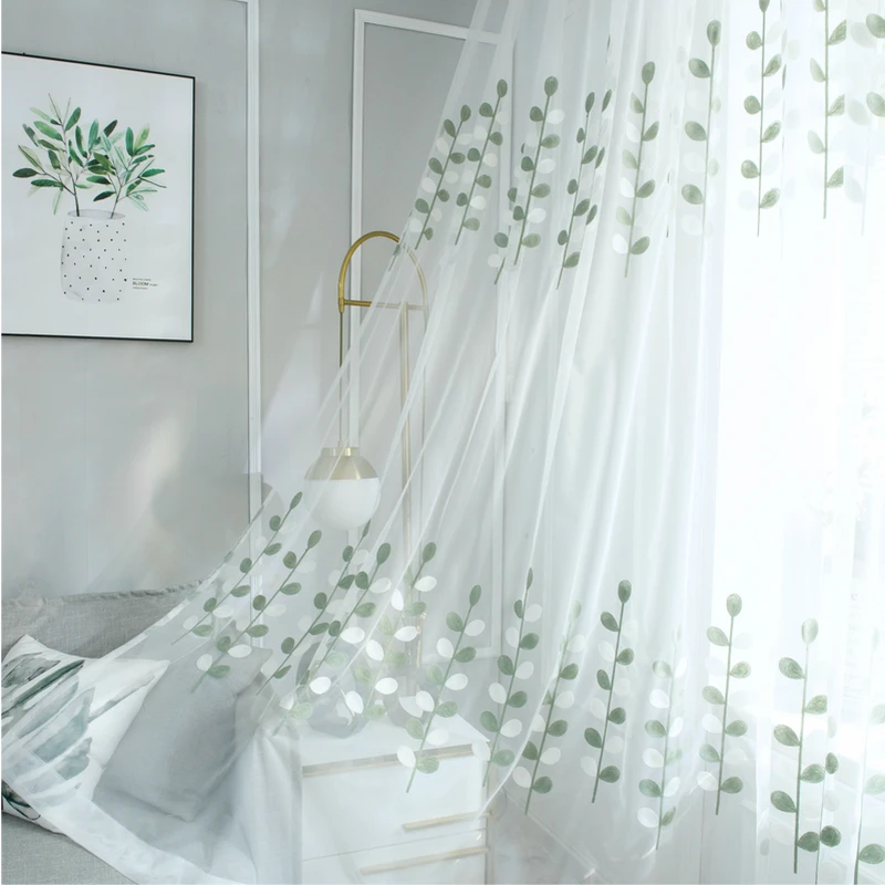 Вышитая занавеска на окна газовое волнистое окно газовая сетчатая балкон для