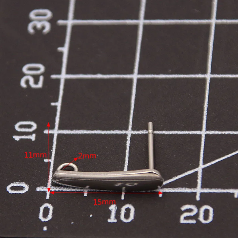 

6Pcs 15X11mm Rectangle Cabochon+Earmuffs Blanks Stainless Steel Post Stud Earrings Base Settings For DIY Jewelry Materials