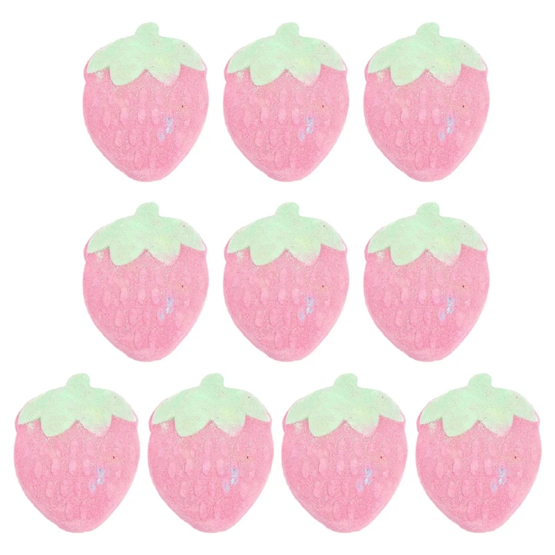 

10Pcs/Set Stawberry Shaped Bath Bomb Home Hotel Bubble SPA Ball Moisturizing Exfoliating Oil Control Relieve Fatigue Aromatherap