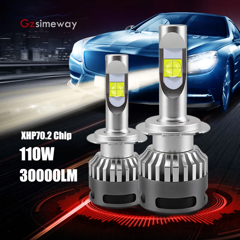 H4 светодиодный H1 H7 Canbus Car H11 светильник HB3 9005 9006 HB4 9012 9004 H13 головная лампа 6000K XHP70 Chip