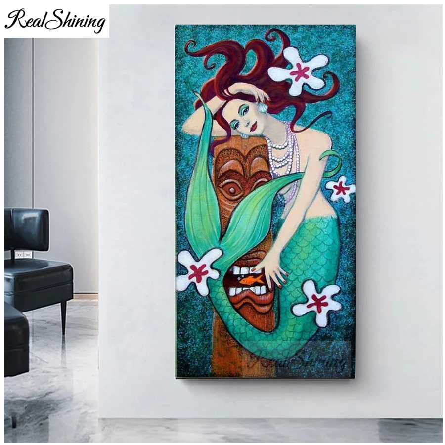 

5d DIY Diamond Painting Ocean Girl Cross Stitch Rhinestone Mosaic Decorative Diamond Embroidery Cartoon Mermaid Decoration F771