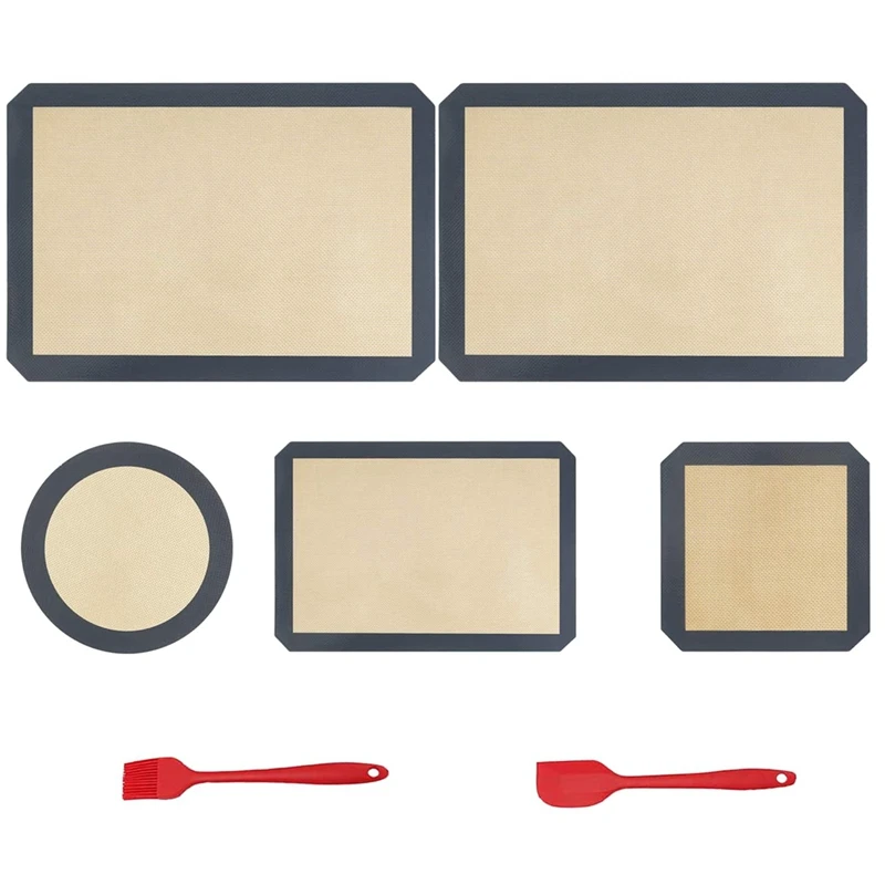 

Silicone Baking Mats Set of 7 Non-Stick Pastry Mat Reusable Professional Food Grade Oven Liner Sheets Mats Rolling Mats