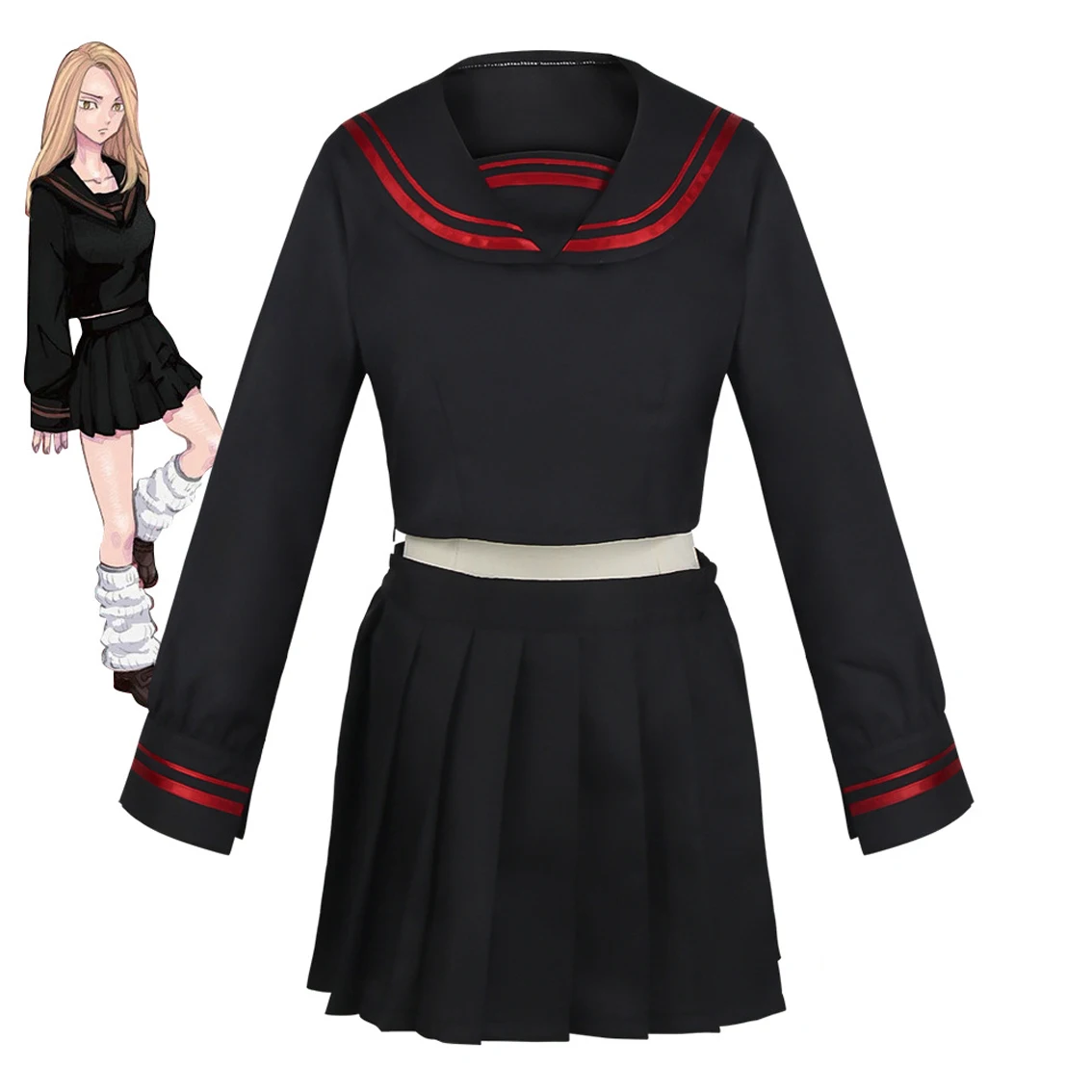 

Anime Tokyo Revengers Shiba Yuzuha Skirt Suit Sailor School JK Uniform Women Halloween Christmas Cosplay Costume