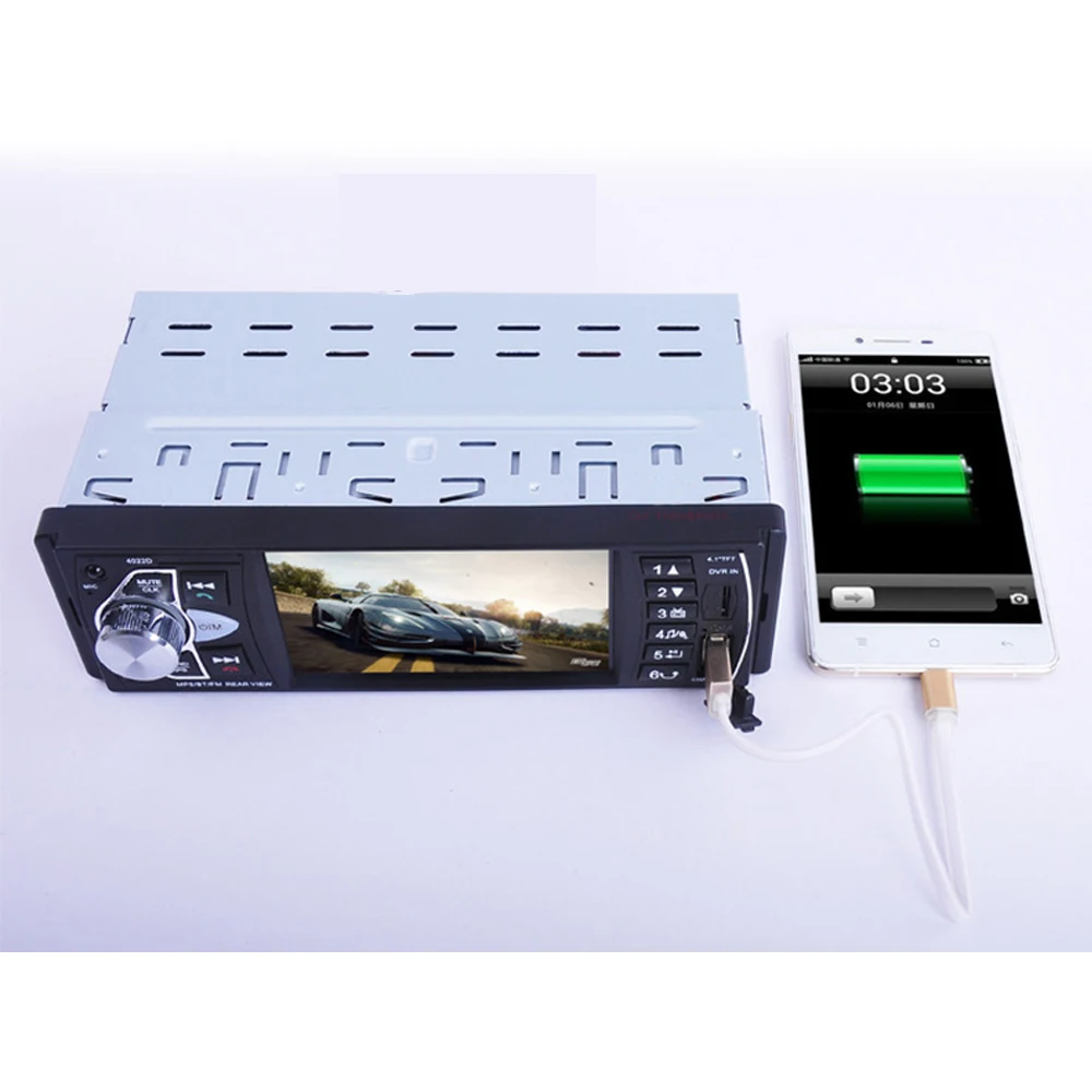1 DIN красочные огни FM TF USB SD MP5 радио кассетный плеер 4,1 дюймов Зеркало Ссылка аудио автомобильное радио Bluetooth 4,0 HD Авторадио