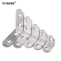 yumore 10pcs stainless steel 90 degree angle corner brace l brackets fasteners corner stand supporting furniture hardware