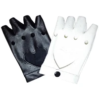 anime danganronpa monokuma fingerless glove black white cosplay gloves