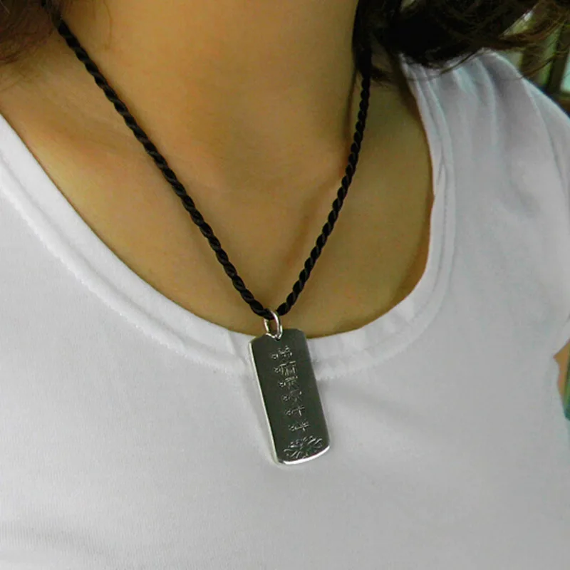

Religious Pendant Thai Silver Vintage Pendant 925 Sterling Silver Amulet Mantra Pendant Personalized Silver S925 Jewelry