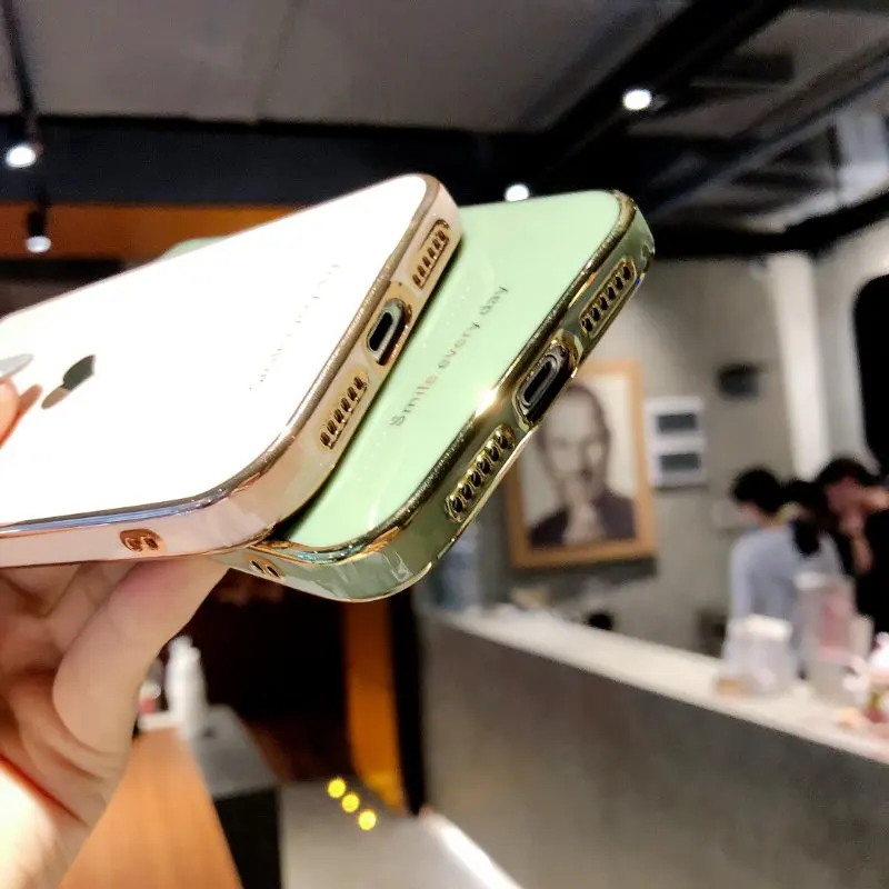 

Electroplated love heart Phone Case For iPhone 12Pro 12 11 Pro Max XR XS X XS Max 7 8 Plus Shockproof Protective Back Cover capa