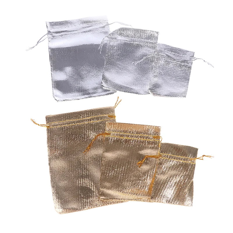 

50pcs/Pack 5x7cm 7x9cm 9x12cm Adjustable Jewelry Packing silver/ Gold Colors Drawstring Velvet bag,Wedding Gift Bags & Pouches