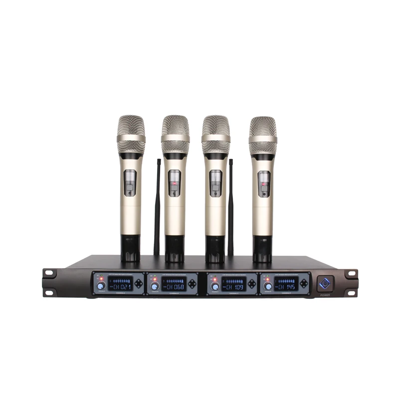 Professional UHF One For four Handheld Wireless Microphone Headset Mikrofon Stage KTV Outdoor Karaoke Lecture Party Church | Электроника