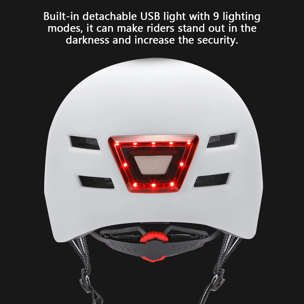 

Bike Helmet for Adults Men Women with Rechargeable USB Light, Bicycle Helmet with Thick EPS Foam for Urban Cycling