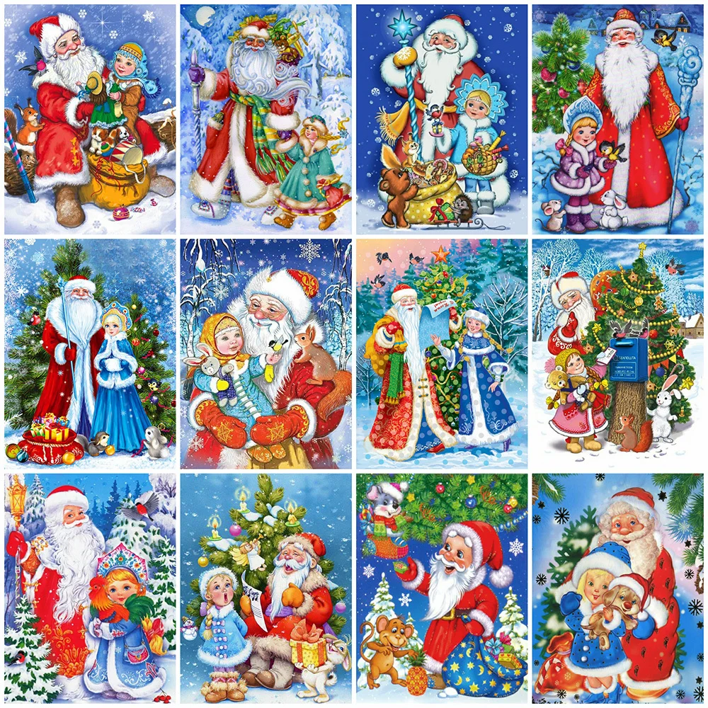 

ZOOYA 5D Diamond Painting Santa Claus Cross Stitch Winter Sale Diamond Embroidery Christmas Mosaic Cartoon Children Gifts