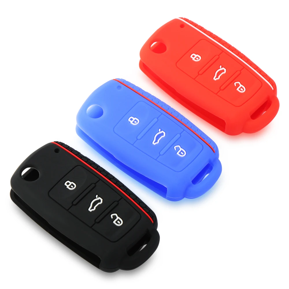 Силиконовый чехол для автомобильного ключа VW Golf Bora Jetta POLO GOLF 5 6 Passat Skoda Octavia A5 Fabia SEAT