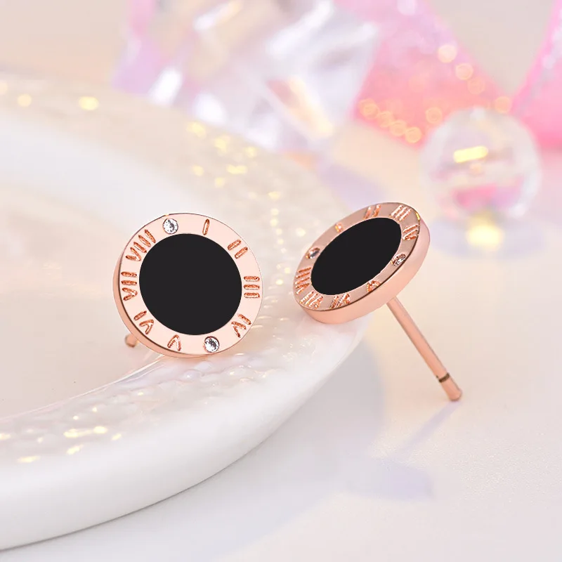 Корейские круглые серьги-гвоздики с кристаллами для женщин и мужчин серебряные