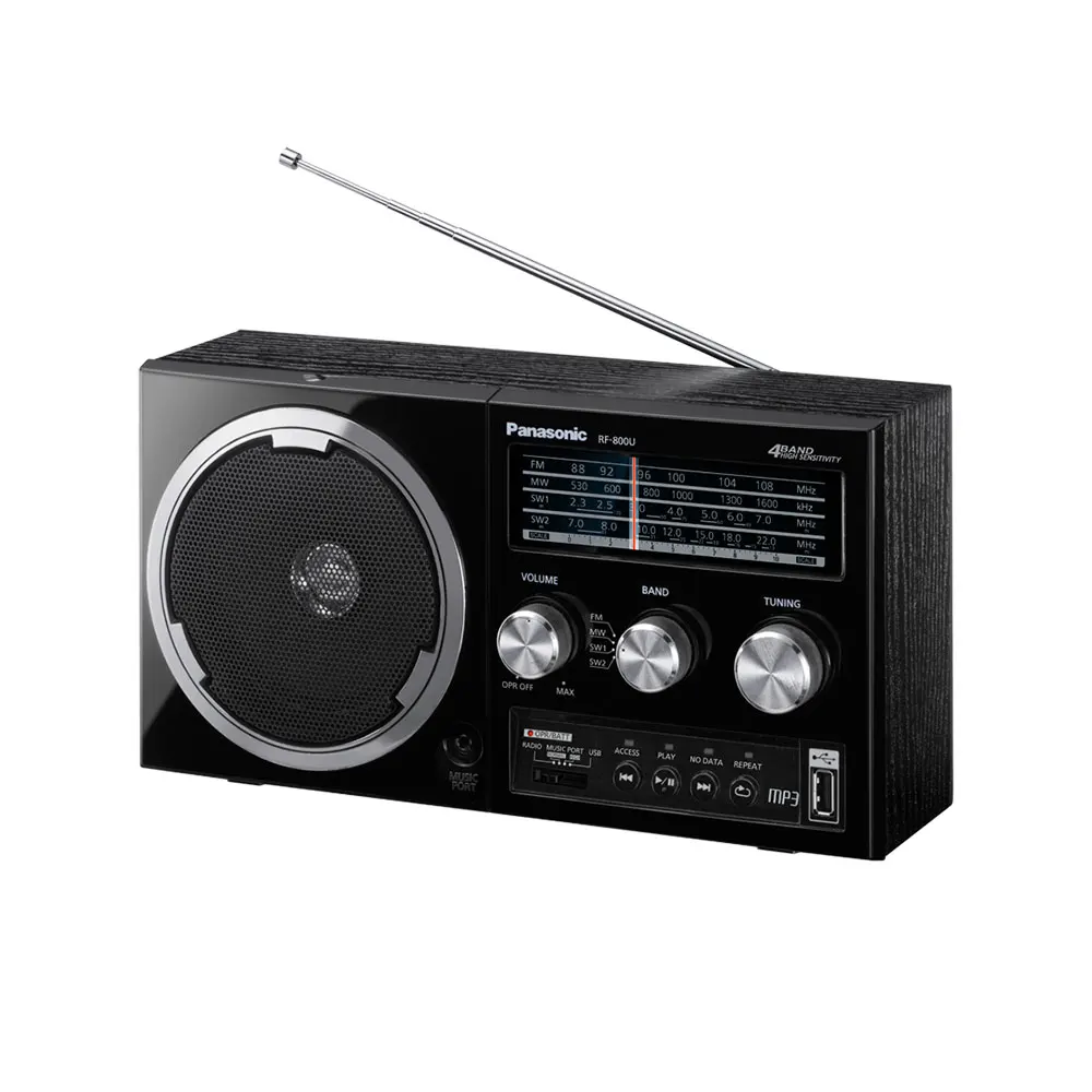Panasonic Портативный Радиоприемник RF-800UEE1-K FM SW MW 4-полосный прием ретро дизайн USB |