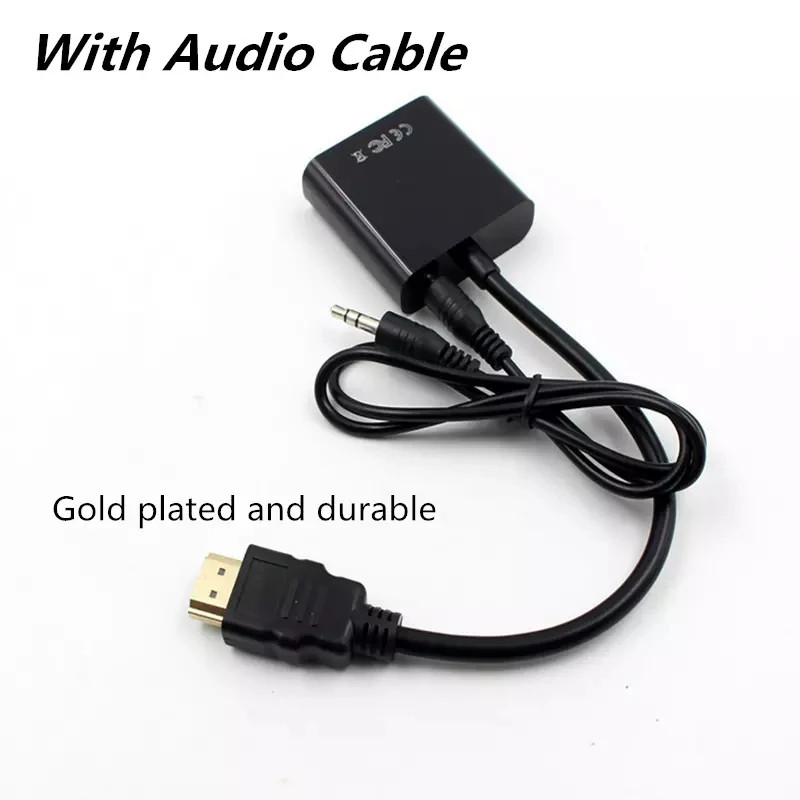 1080P HDMI-совместимый с VGA кабель преобразователь цифровой аналоговый HD HD-MI Male к Famale
