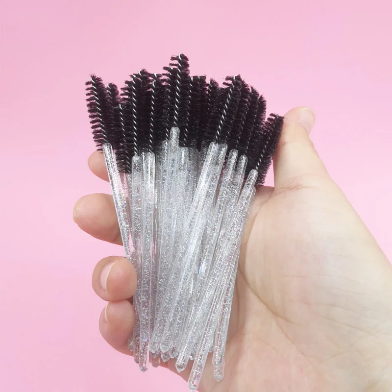 

Salon stores Cosmetic Diamond Crystal Eyelashes Brushes Mascara Wands Brush Tools Eyelash Brush Applicator For Eyelash Extension