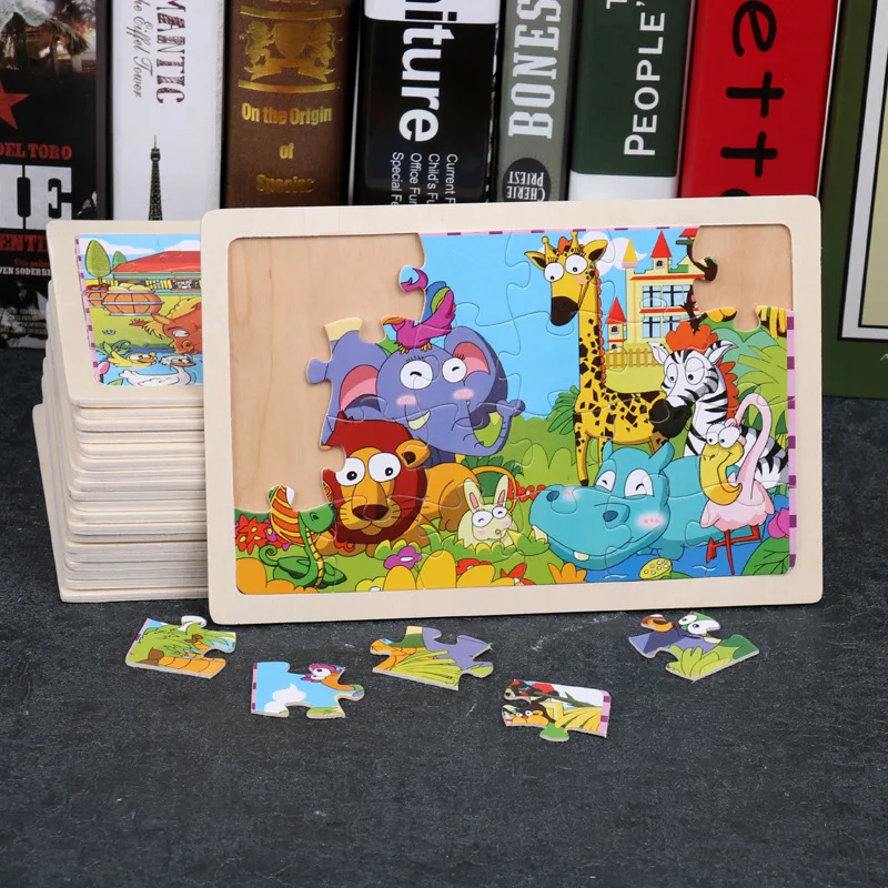 pieces of environmental protection with wooden frame no animal reproduction hot style jigsaw puzzles | Игрушки и хобби