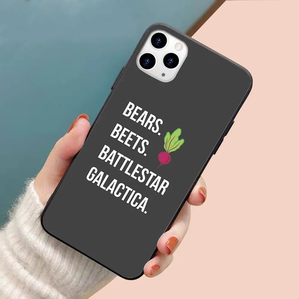 

Bears Beets Battlestar Galactica soft TPU border phone case for iphone 11PRO MAX 11 X XS XR XSMAX 6 plus 7 7plus 8 8plus cover