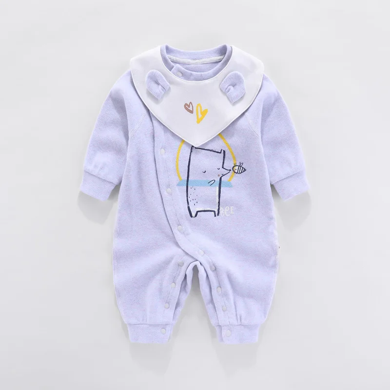 

Осенний хлопковый комбинезон унисекс для новорожденных; Милый комбинезон с длинными рукавами в Корейском стиле для малышей; Детский комбин...