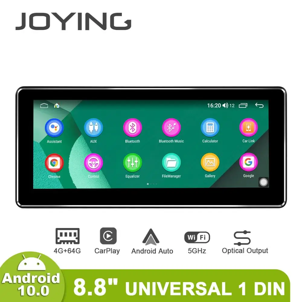 8.8 inch IPS Screen Android 10.0 single din car radio player Octa Core 4GB Ram+64GB Rom built in 4G&DSP module GPS stereo audio