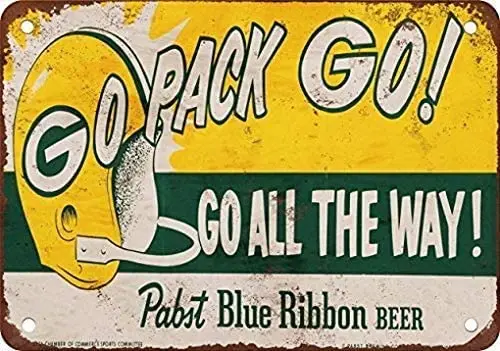 

MUPIANLX 1961 Packers and Beer Pub Home Decor Vintage Look Reproduction Metal Tin Sign 8"X12"