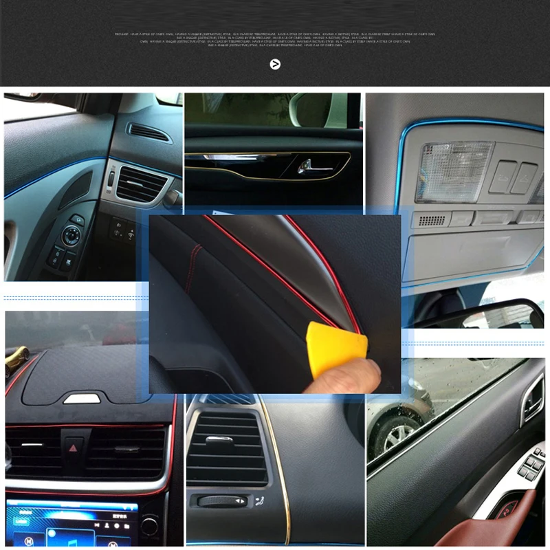 5 м автомобильный Стайлинг интерьера полоски литье Отделка приборной панели край