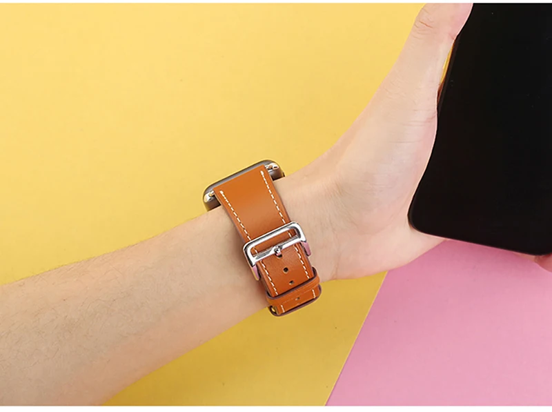 Kebitt, натуральная кожа, для мужчин и женщин, ремешок для apple watch, серия 5, 4, 3, 2, 1, iwatch, ремешок, 38, 40 мм, 42, 44 мм, ремень, одиночный тур, полосы