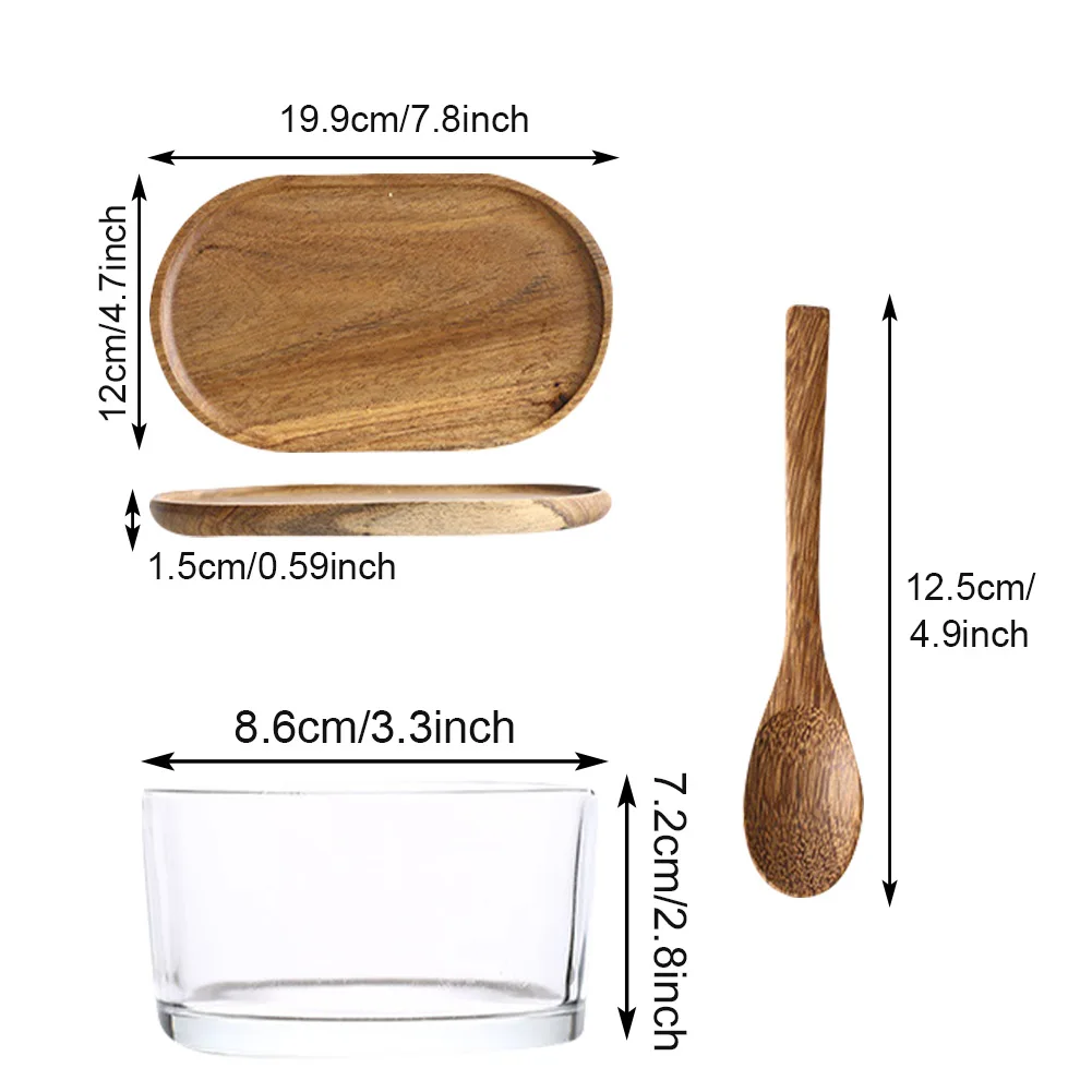 Japanese Style Wooden Pallet Set Gift Home Party Oval Wood Serving Tray Spoon Bowl Display Shooting Props | Дом и сад