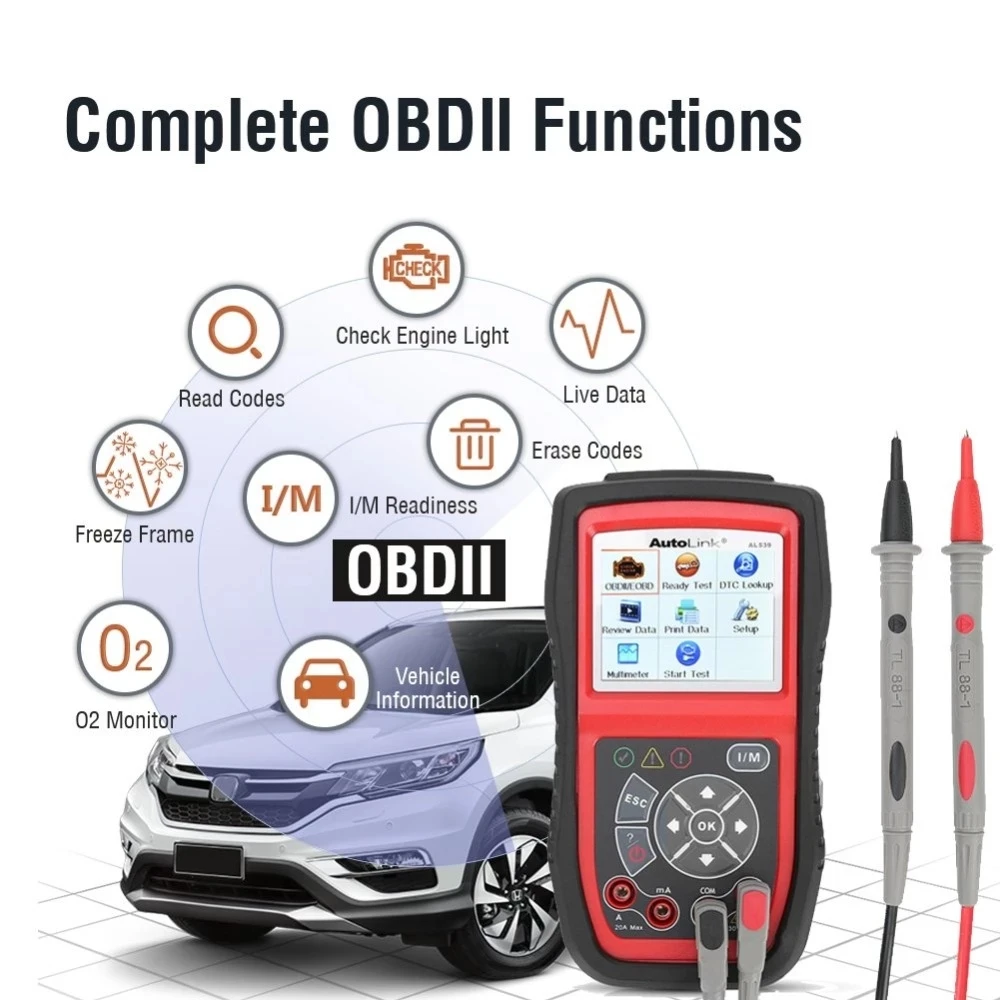 Autel AutoLink AL539B OBD2 сканер автомобильный тестер считыватель кодов диагностический
