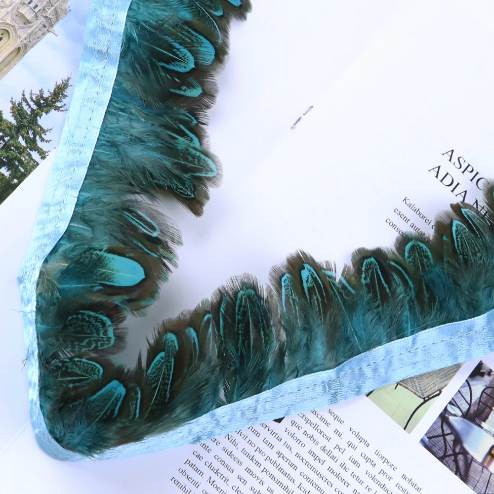 10 метров натуральные перья петуха отделкой бахромой для крафтовое перо 5 8 см