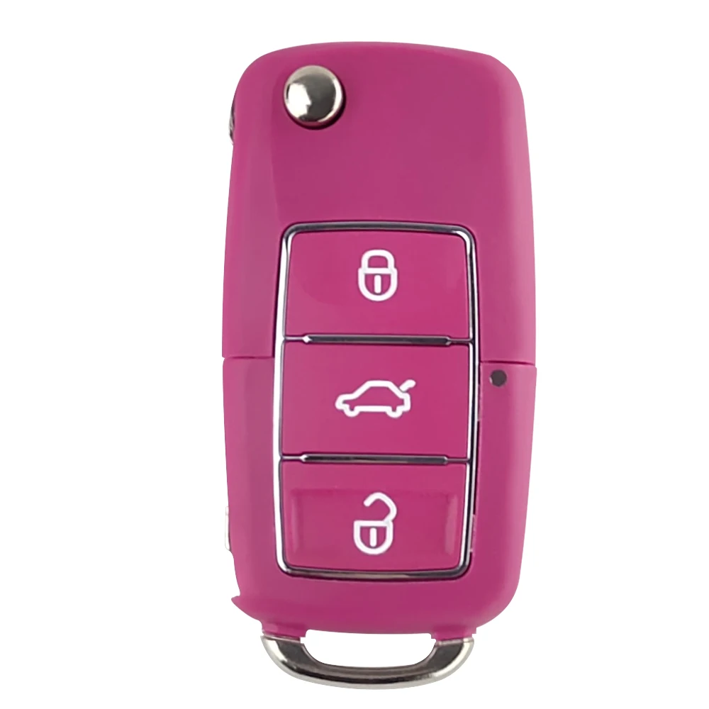Red OkeyTech для VW Seat Skoda Jetta Golf Passat Beetle Polo Bora Octavia Key Shell 3 кнопки флип складной чехол для дистанционного ключа автомобиля чехол - Цвет: Red