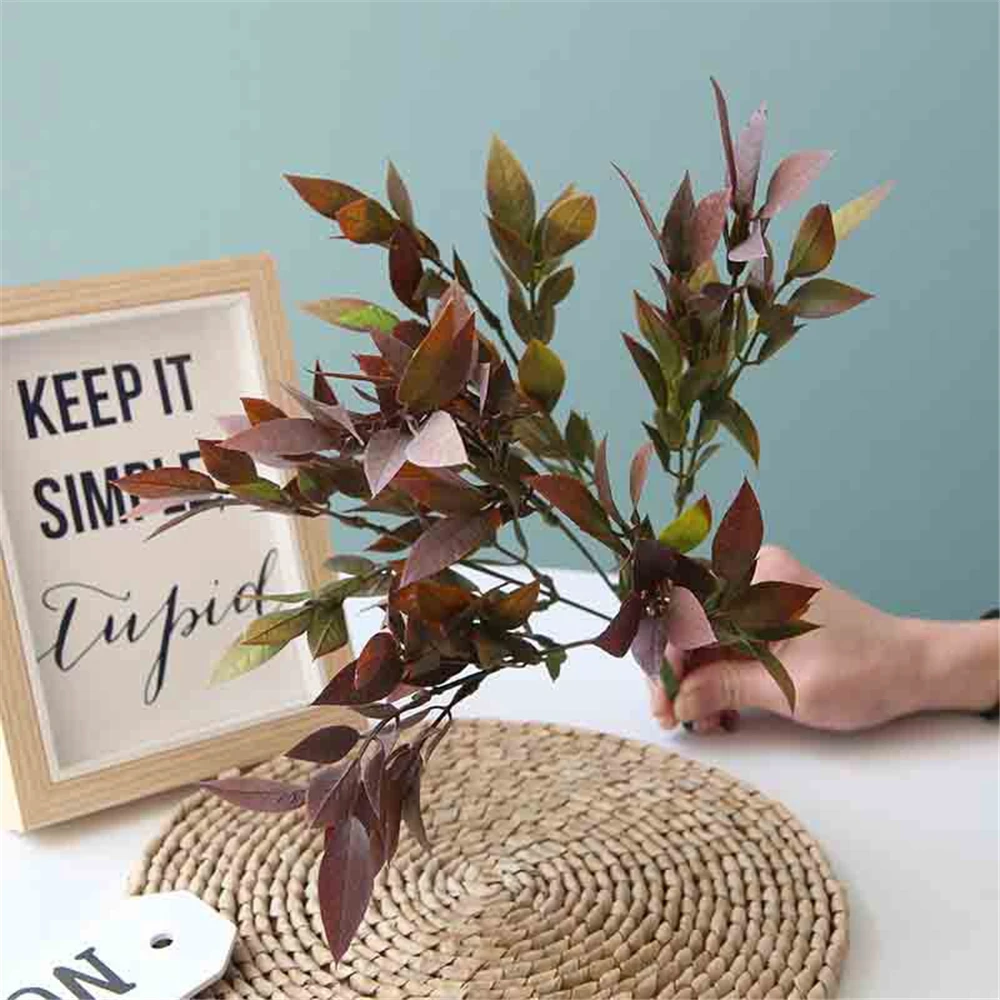 2pcs 6 Fork 4 Color Begonia Flower Small Plastic Leaf Bottoming Grass Wedding Road Lead Special Fake Table Decoration | Дом и сад