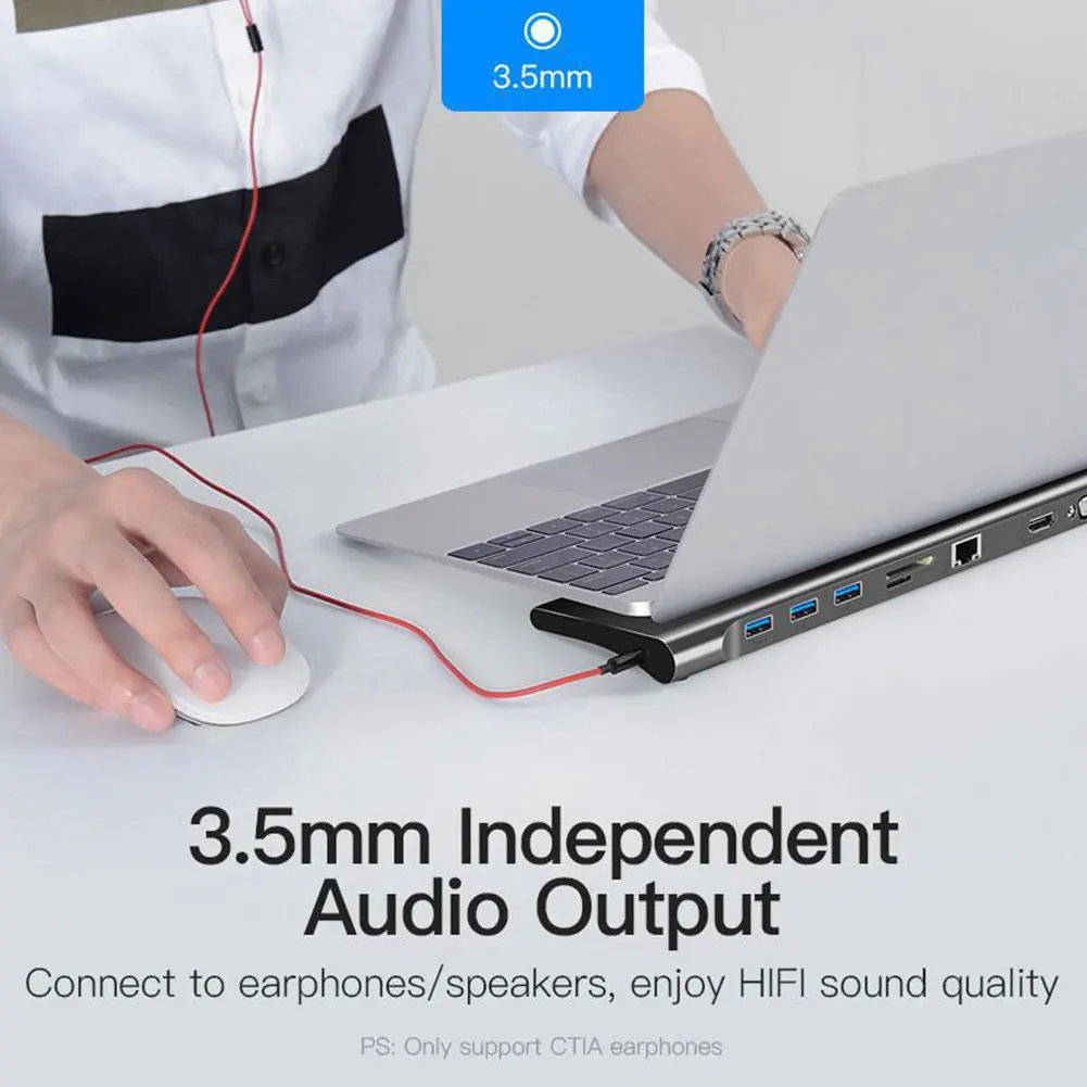 

11 in 1 USB Type C HUB USB3.0 5Gbps PD 60W Fast Charging Adapter Multi Ports Docking Station USB Splitter for MacBook Laptop new