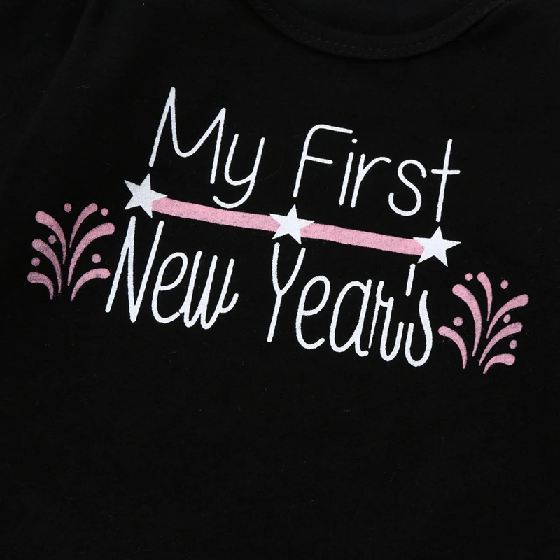 Новогодняя одежда 2020 наряды боди с надписью для маленьких девочек штаны и шапка