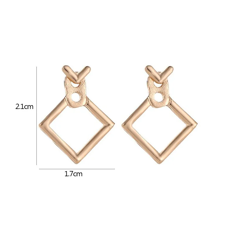 ES1349 Fashion Jewelry Cute Triangle Earrings Simple Women Square Stud Unique Design Small Geometric Gift | Украшения и