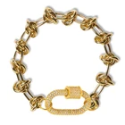 Подарок 2020, женские пуговицы из микрофианита, винтовая спиральная застежка, крупные звенья, цепочка, камень, карабин, соединители, Пряжка для браслета