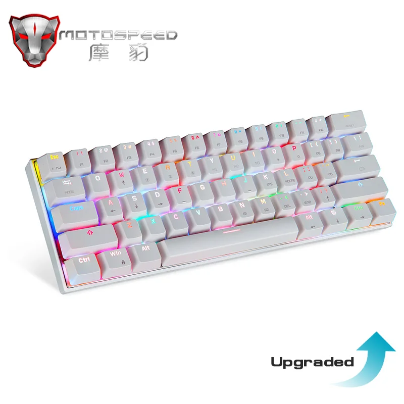 

Проводная/Bluetooth игровая механическая клавиатура Motospeed CK62 RGB, 61 клависветодиодный ная подсветка, двойной режим, мини лазерные клавиатуры для ...