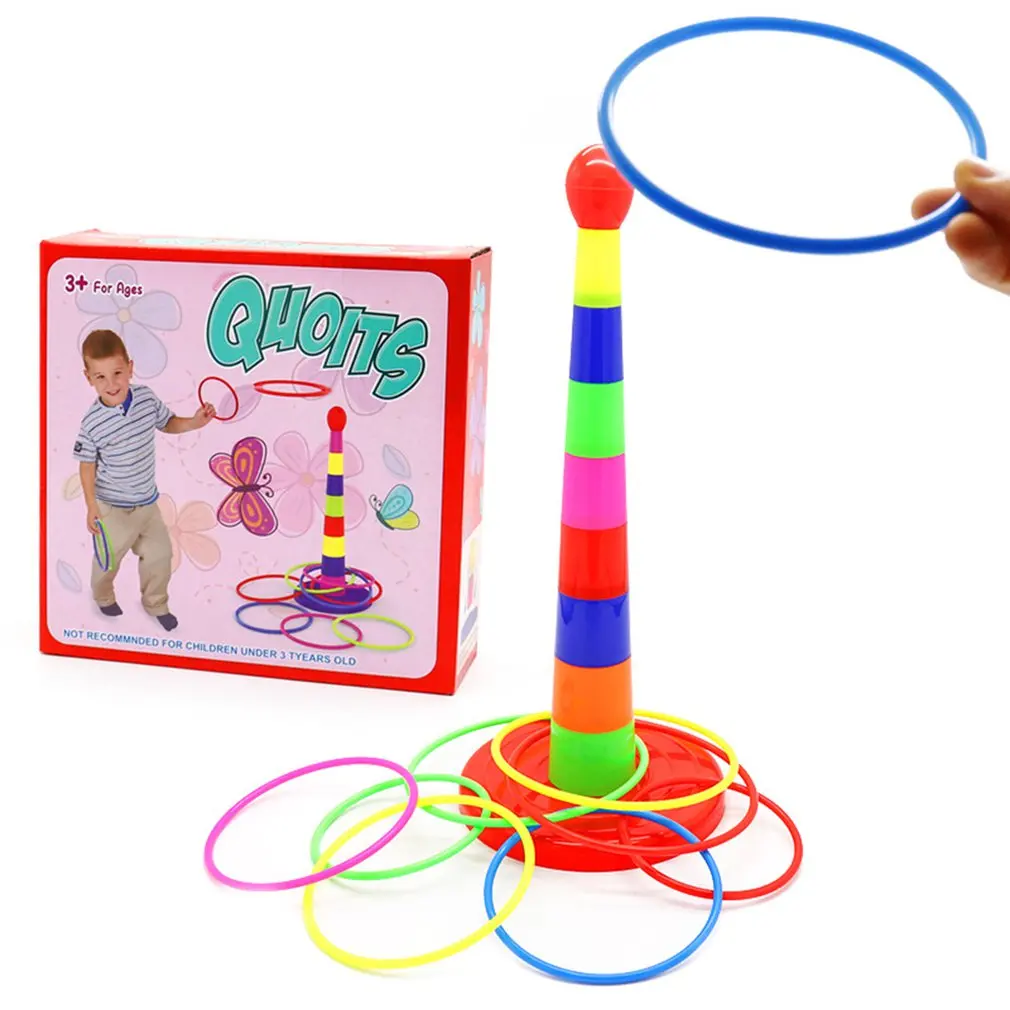 

Colorful Children Ring Toss Cast Throw Circle Set Toy Jumping Ring Joy Ferrule Throwing Game Parent-child Interaction