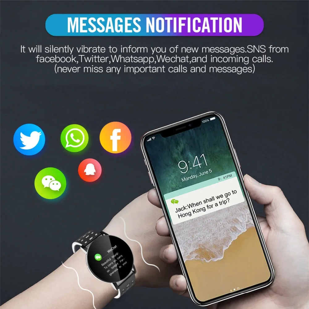 Мужские и женские Смарт-часы с монитором кровяного давления пульсометр для