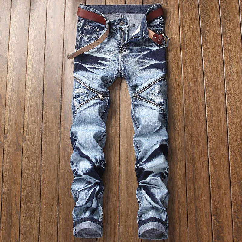 2019 Новые Большие размеры s прямые локомотив складывается старые мужские джинсы