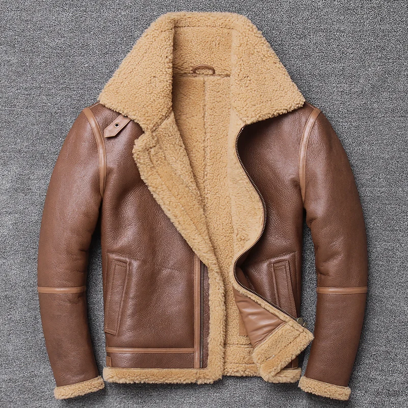 Натуральная кожа овечья шерсть мех натуральная кожаная куртка культивированный