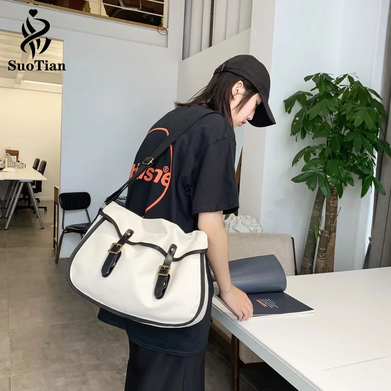 

New Fashion Canvas Women Handbags Large Capacity Ladies Shoulder Crossbody Bag Famous Designer Casual Female Tote Messenger Bags