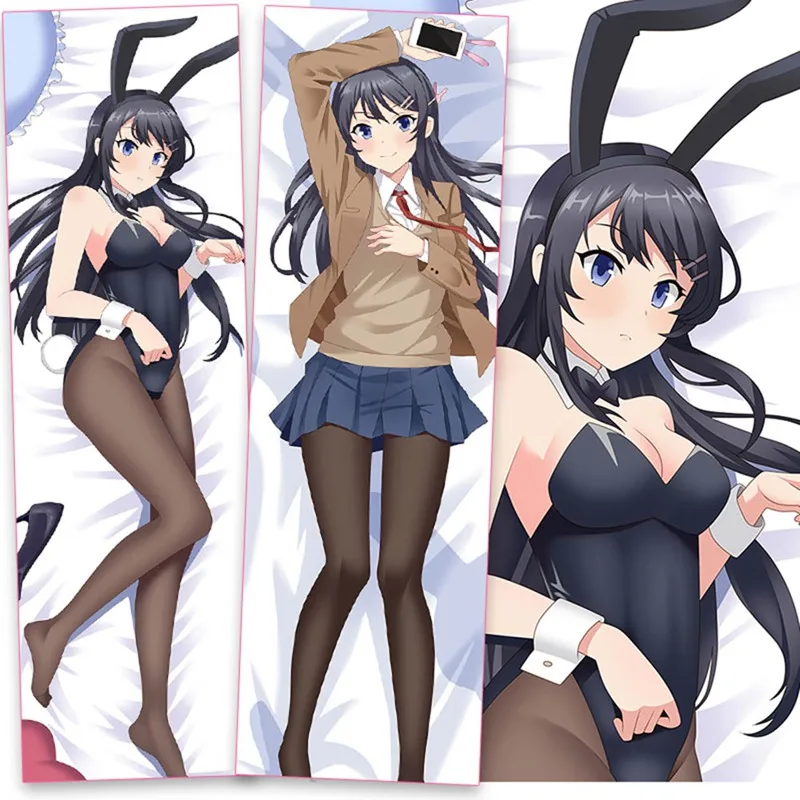 Seishun Buta Yarou Sakurajima Mai Dakimakura Аниме девушка обнимающая Подушка Чехол|Наволочка| |